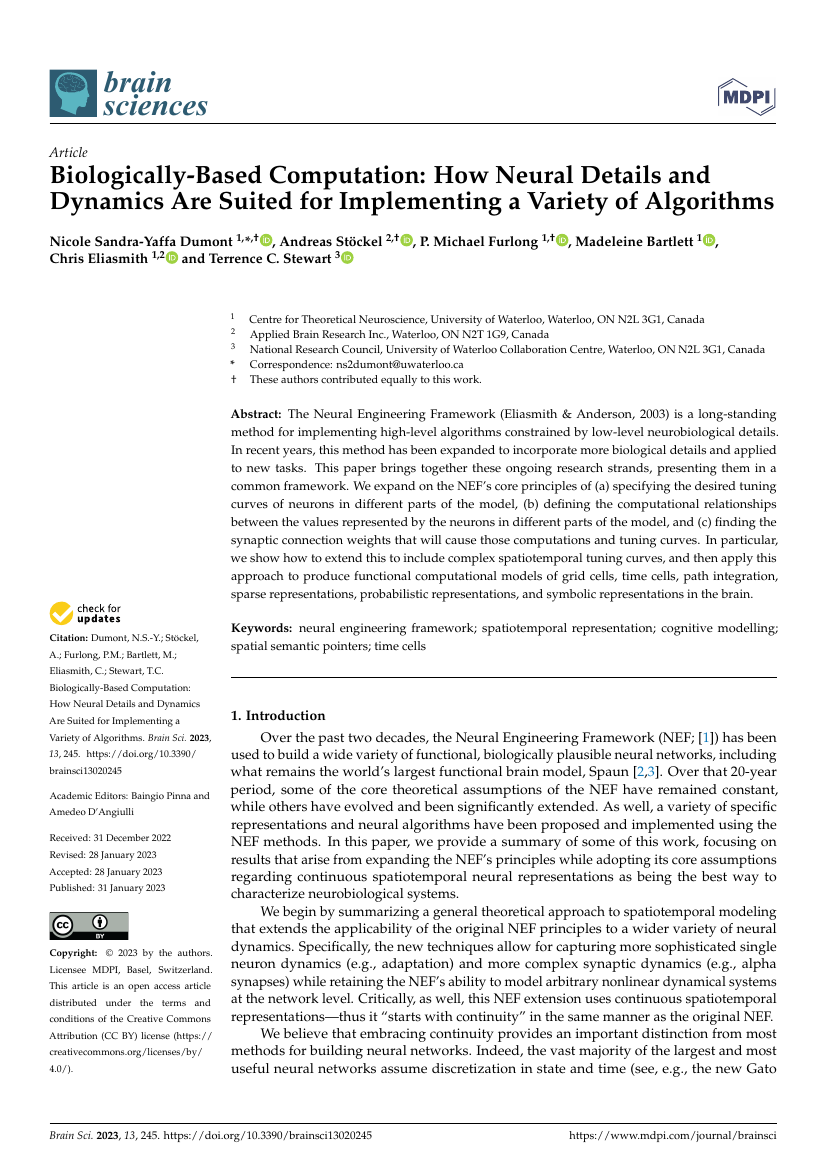 First page of the paper: Biologically-Based Computation: How Neural Details and Dynamics Are Suited for Implementing a Variety of Algorithms
